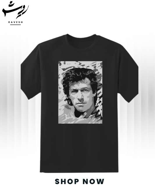 Imran Khan Black and White Tee