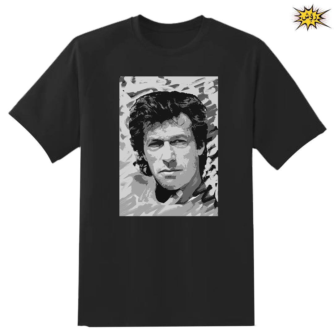 Imran Khan Black and White Tee